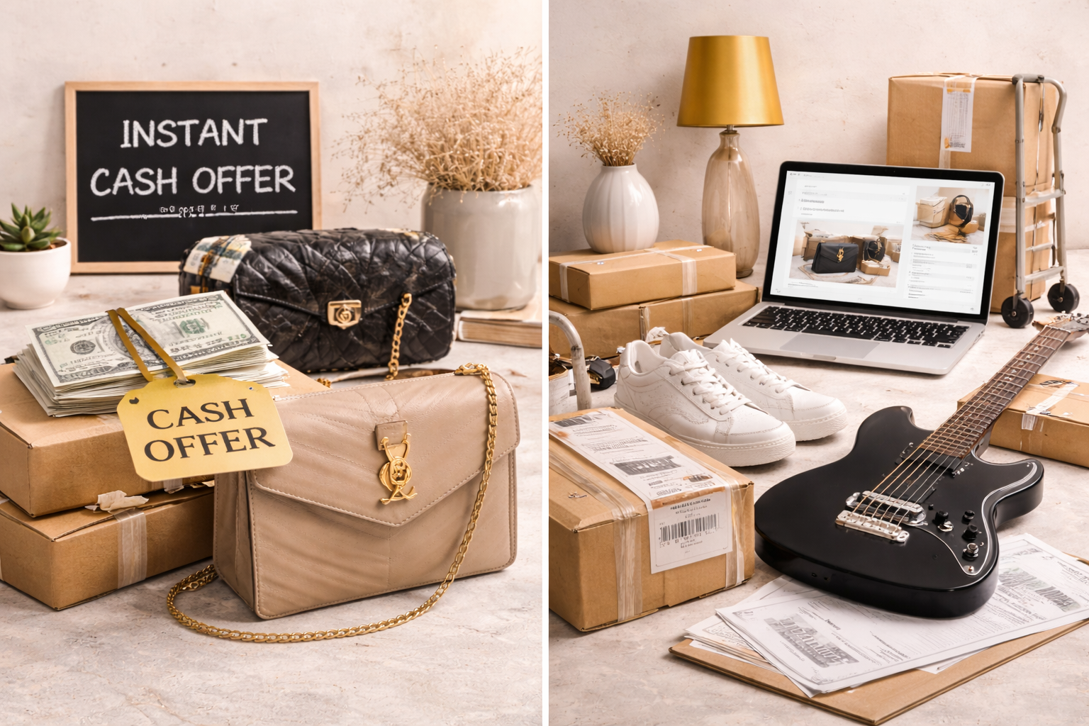 Alternative resale service options showing instant buyout and listing-only workflows