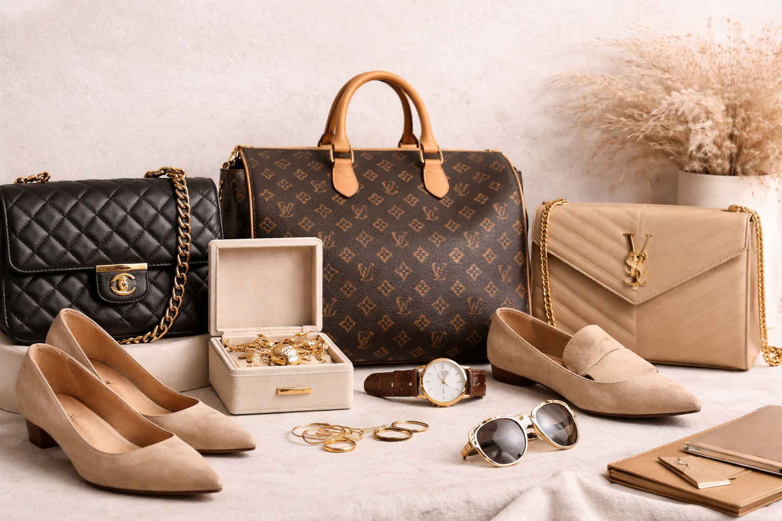 Item review and resale workflow showing intake, inspection, photography, and packaging